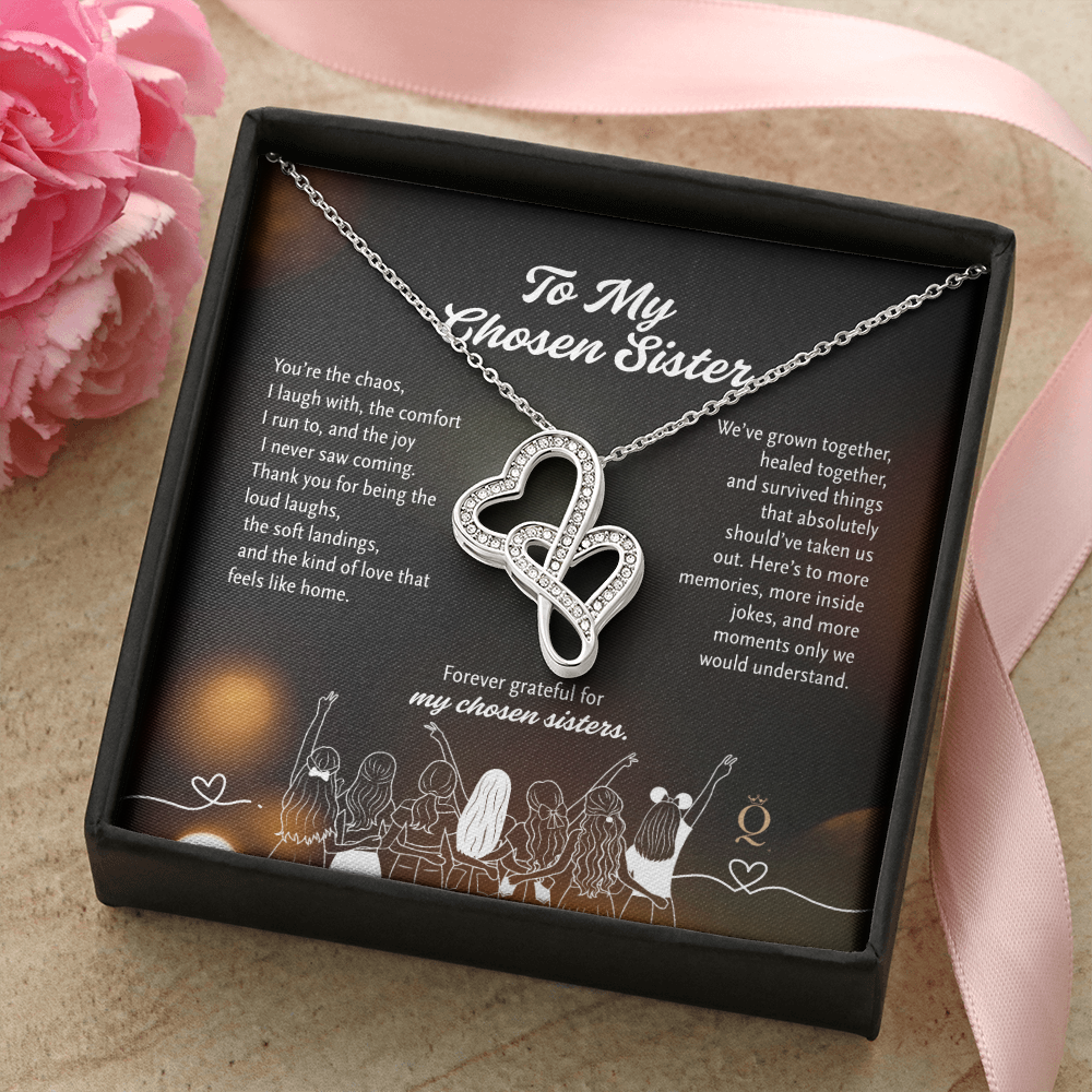 To My Chosen Sister Necklace | Heart-to-Heart Pendant | Meaningful Friendship Gift | Sister by Choice Jewelry