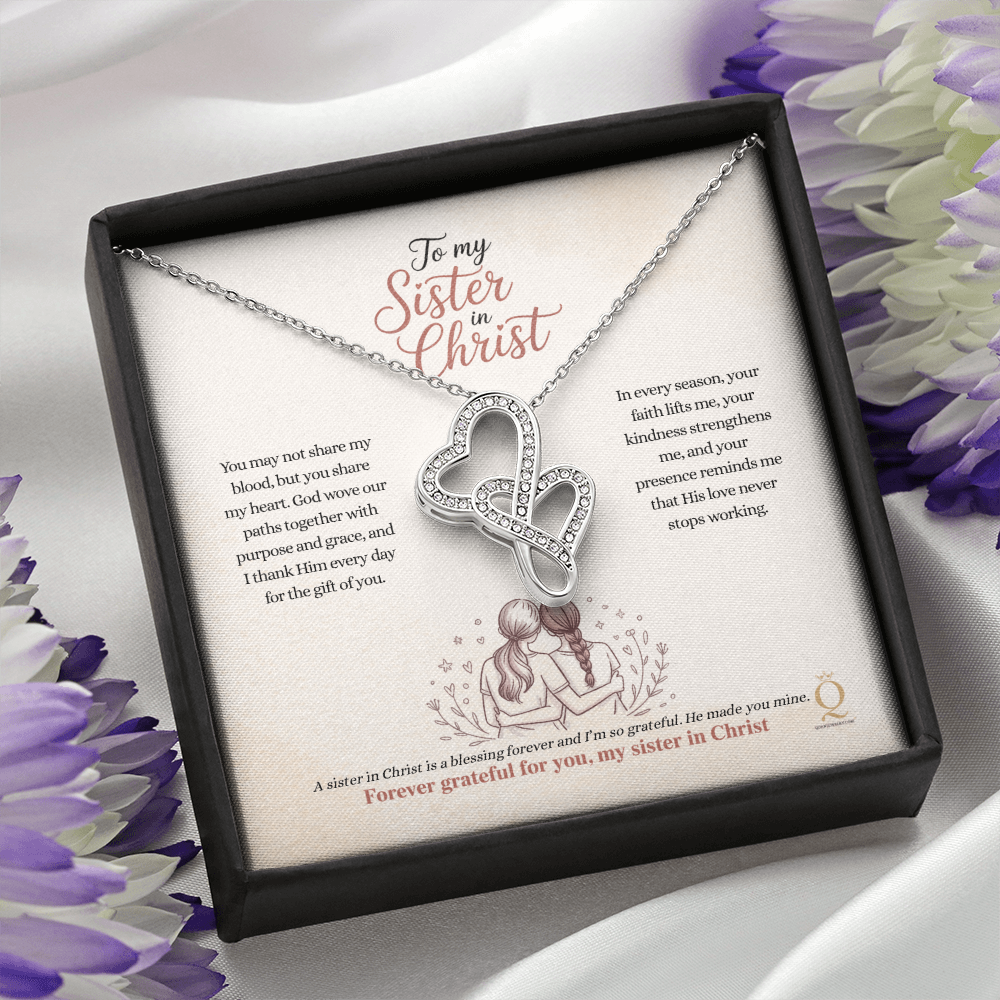 Spiritual sister heart necklace gift