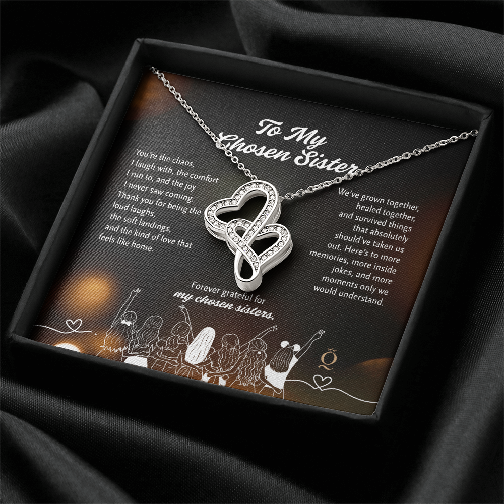 To My Chosen Sister Necklace | Heart-to-Heart Pendant | Meaningful Friendship Gift | Sister by Choice Jewelry