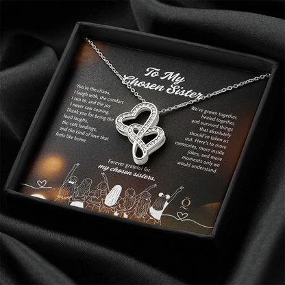 To My Chosen Sister Necklace | Heart-to-Heart Pendant | Meaningful Friendship Gift | Sister by Choice Jewelry