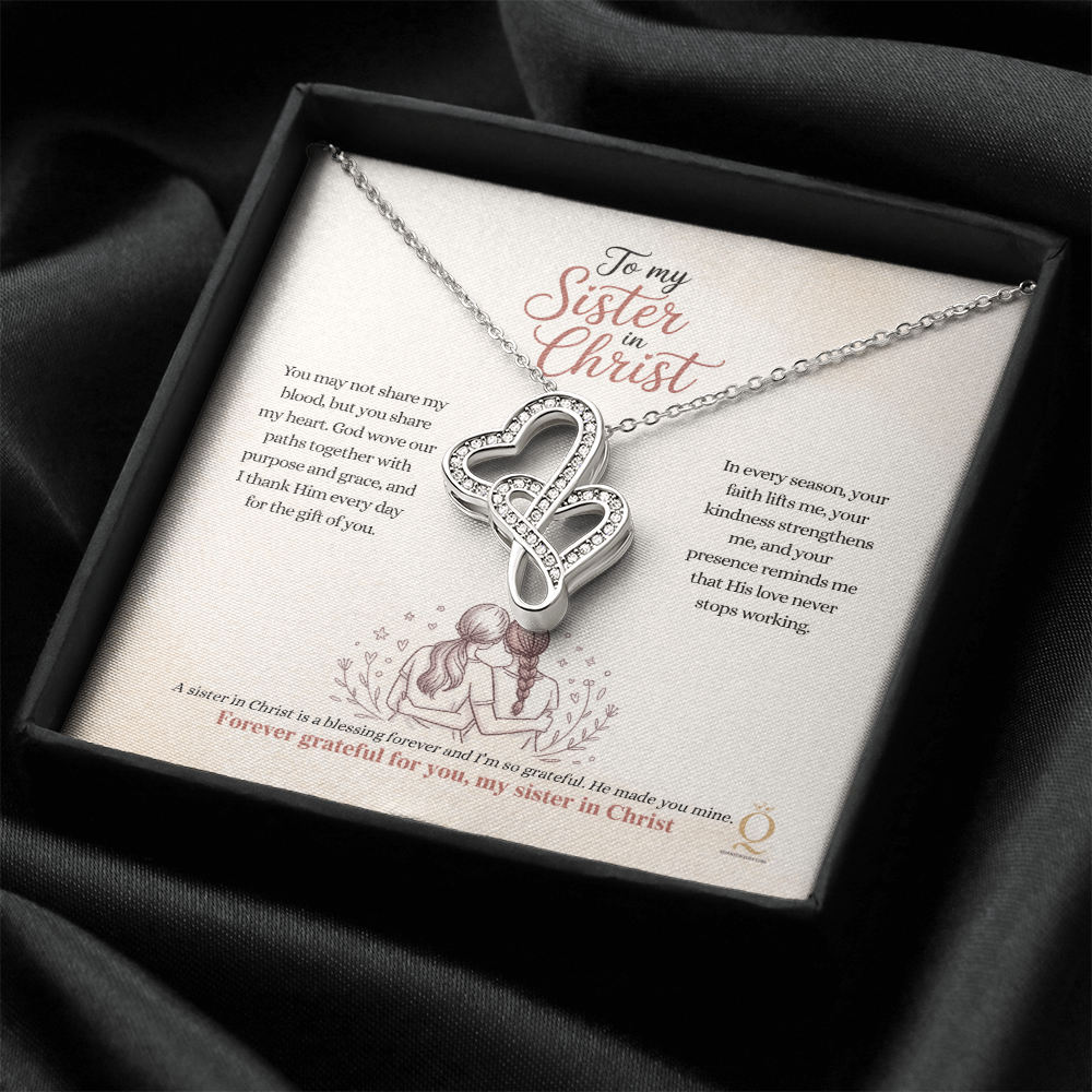 Faith friendship necklace with cubic zirconia