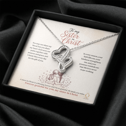 Faith friendship necklace with cubic zirconia
