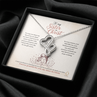 Faith friendship necklace with cubic zirconia