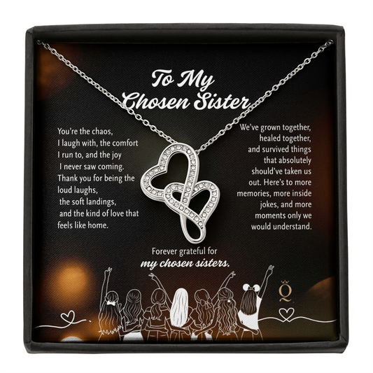 To My Chosen Sister Necklace | Heart-to-Heart Pendant | Meaningful Friendship Gift | Sister by Choice Jewelry