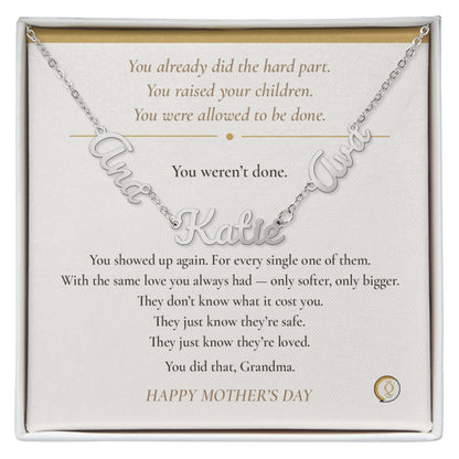personalized cursive name necklace for grandmother