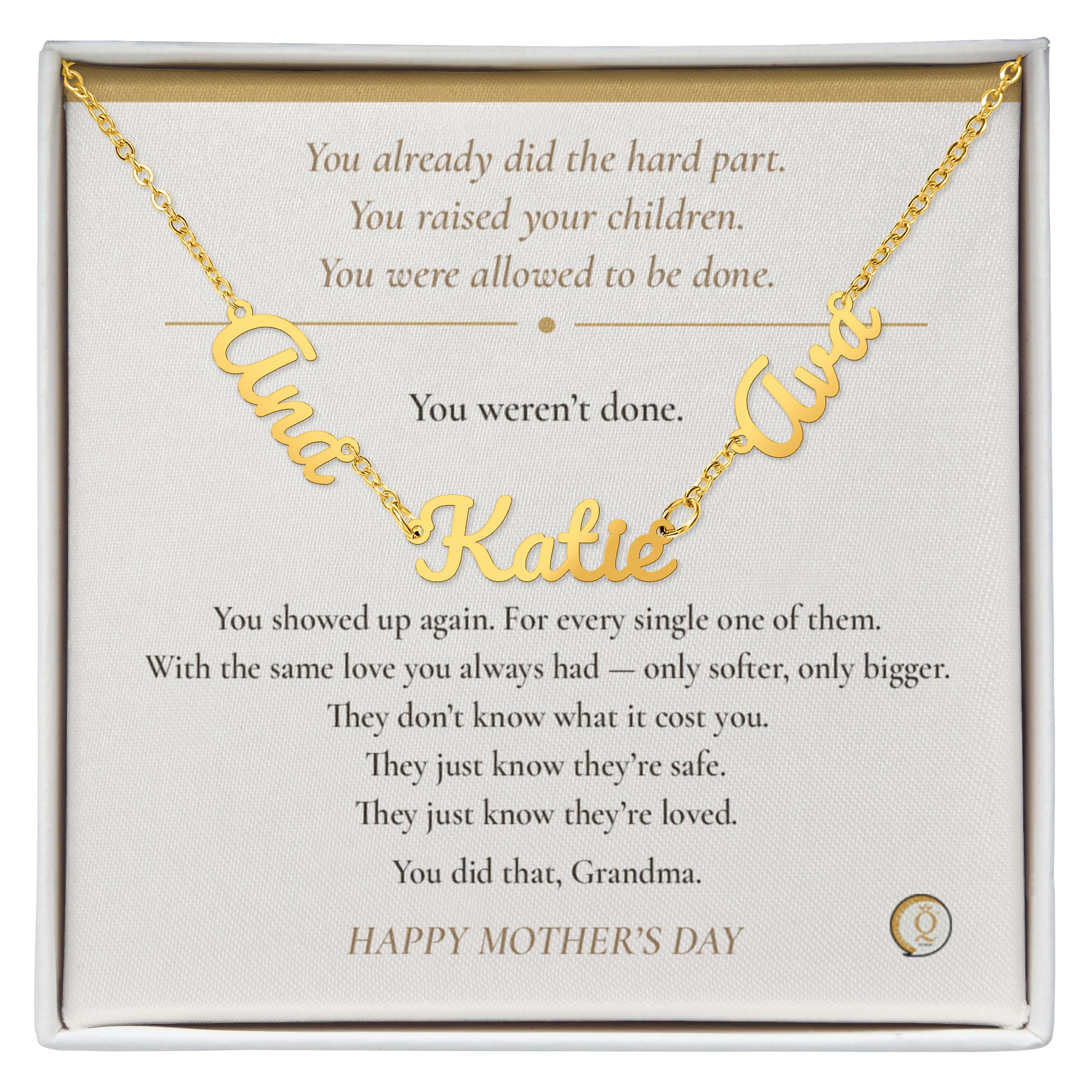 sentimental grandma gift with grandkids names