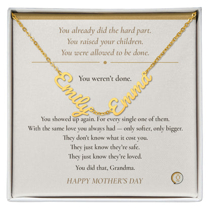 gold grandma necklace lifestyle image