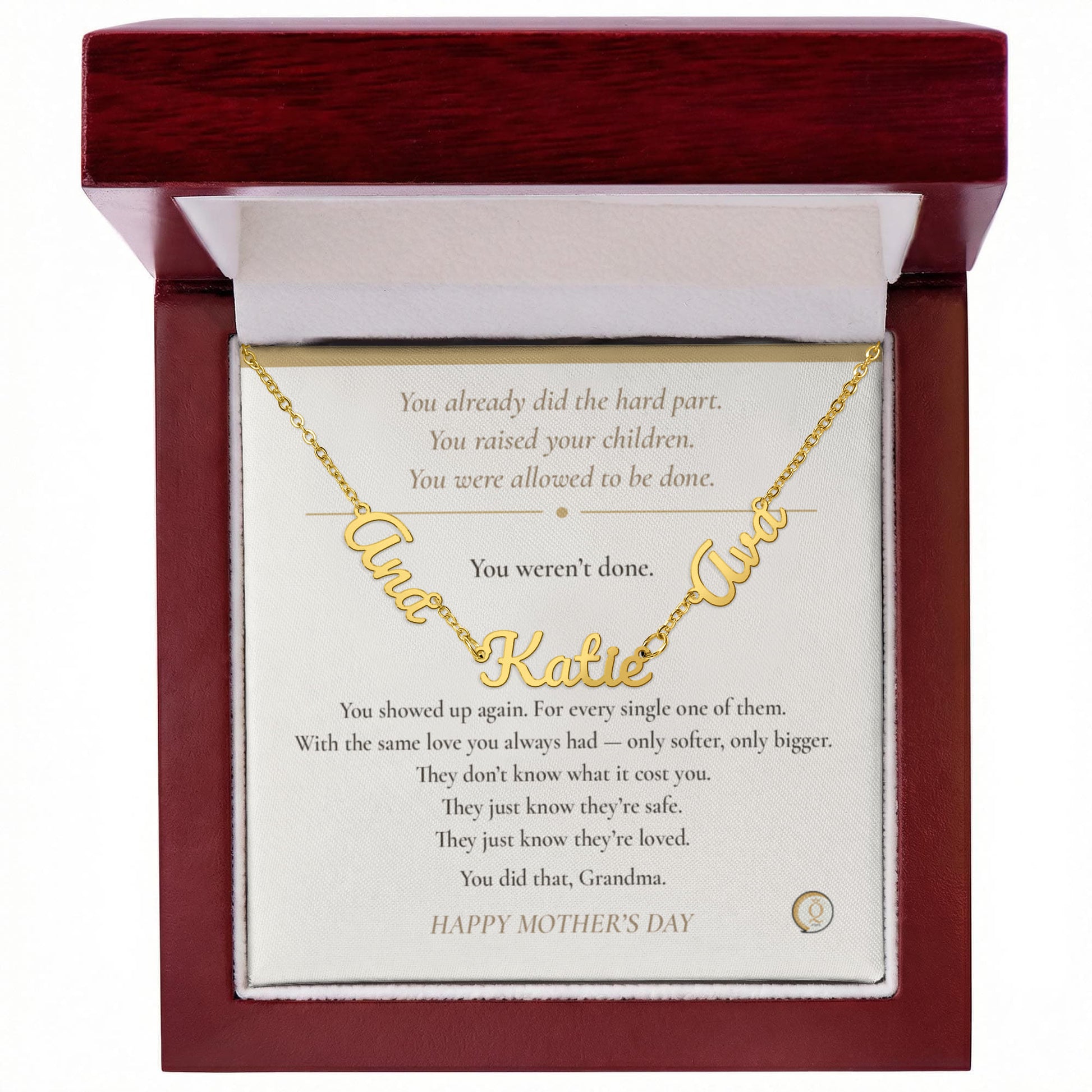personalized grandma necklace with grandchildren names