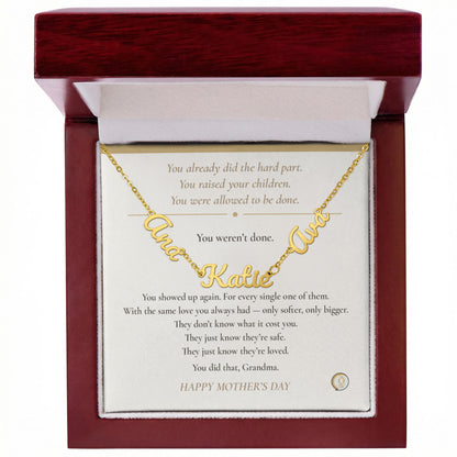 personalized grandma necklace with grandchildren names