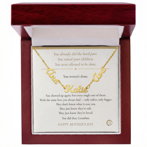 personalized grandma necklace with grandchildren names