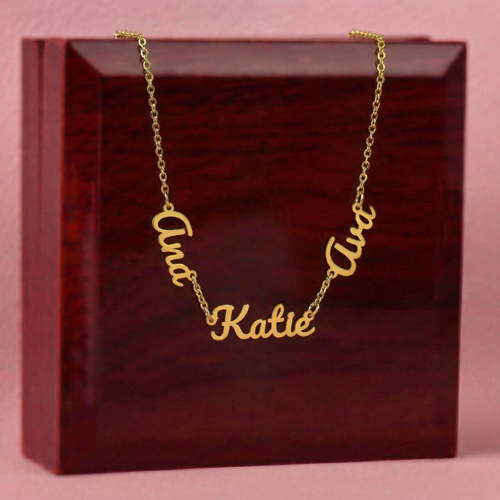 custom grandmother necklace in gold finish