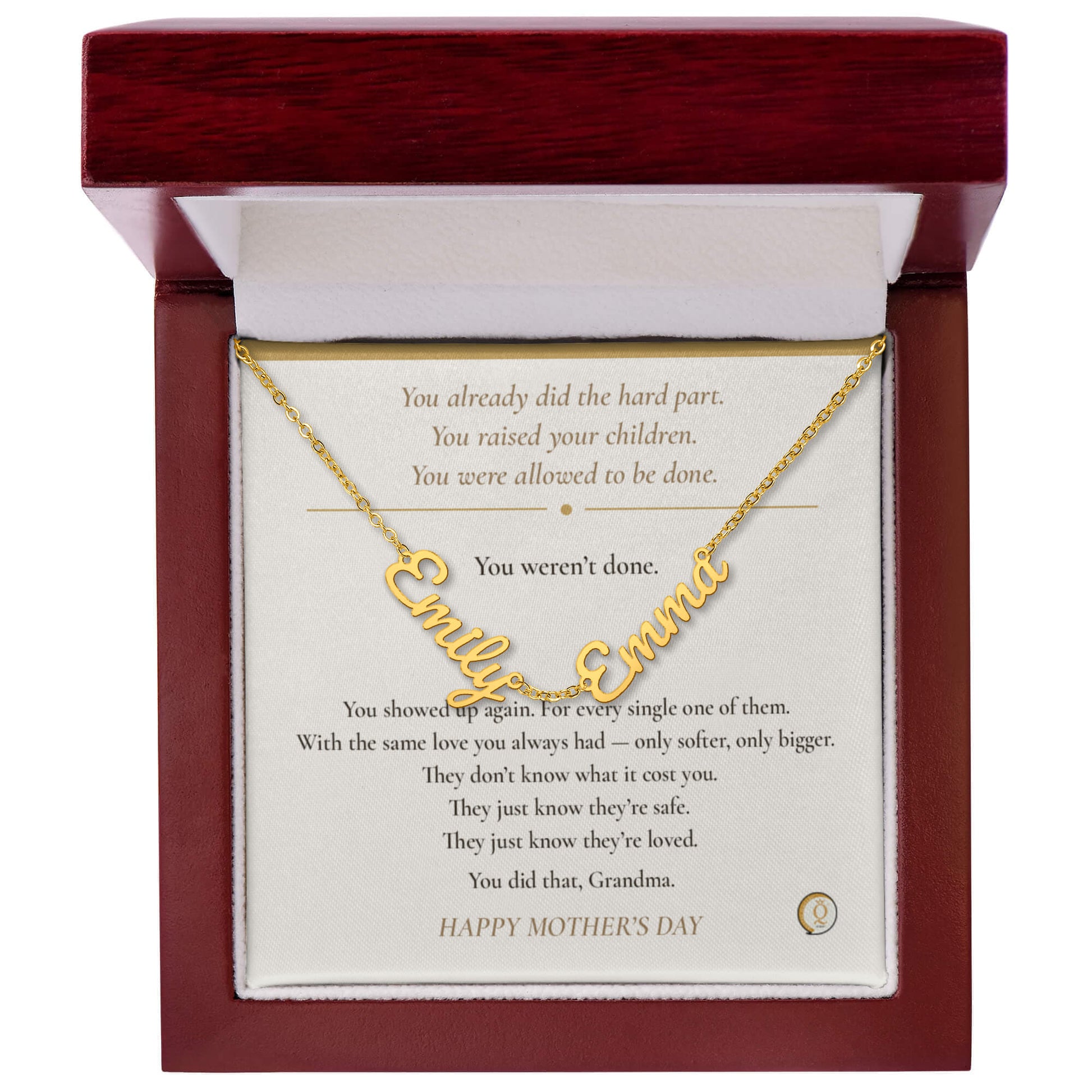 luxury gift box with grandma necklace