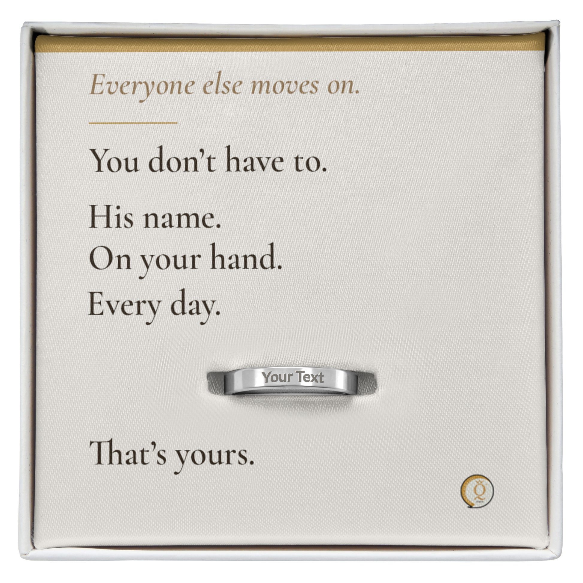 engraved dog memorial ring for grieving pet owner