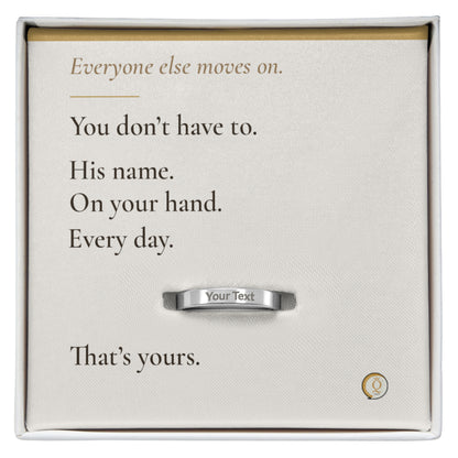 engraved dog memorial ring for grieving pet owner