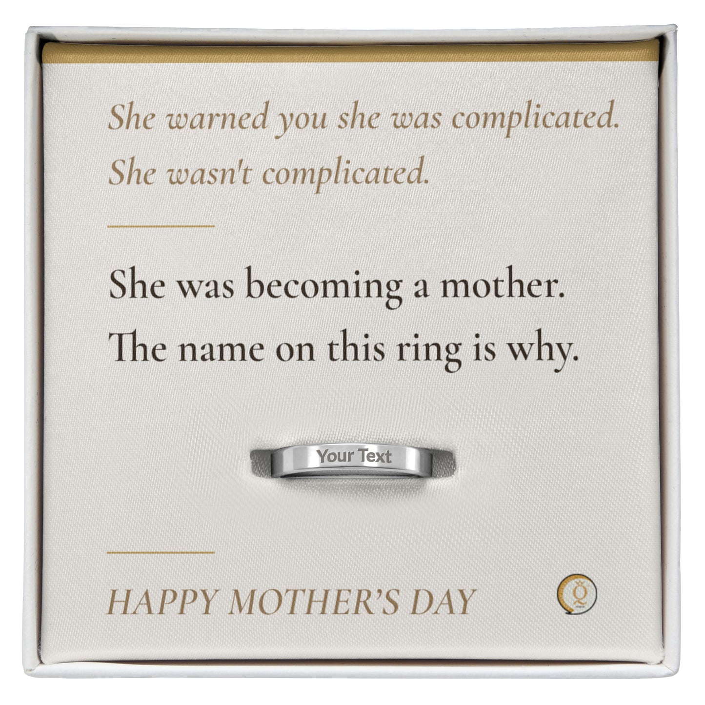 engraved baby name ring for new mom