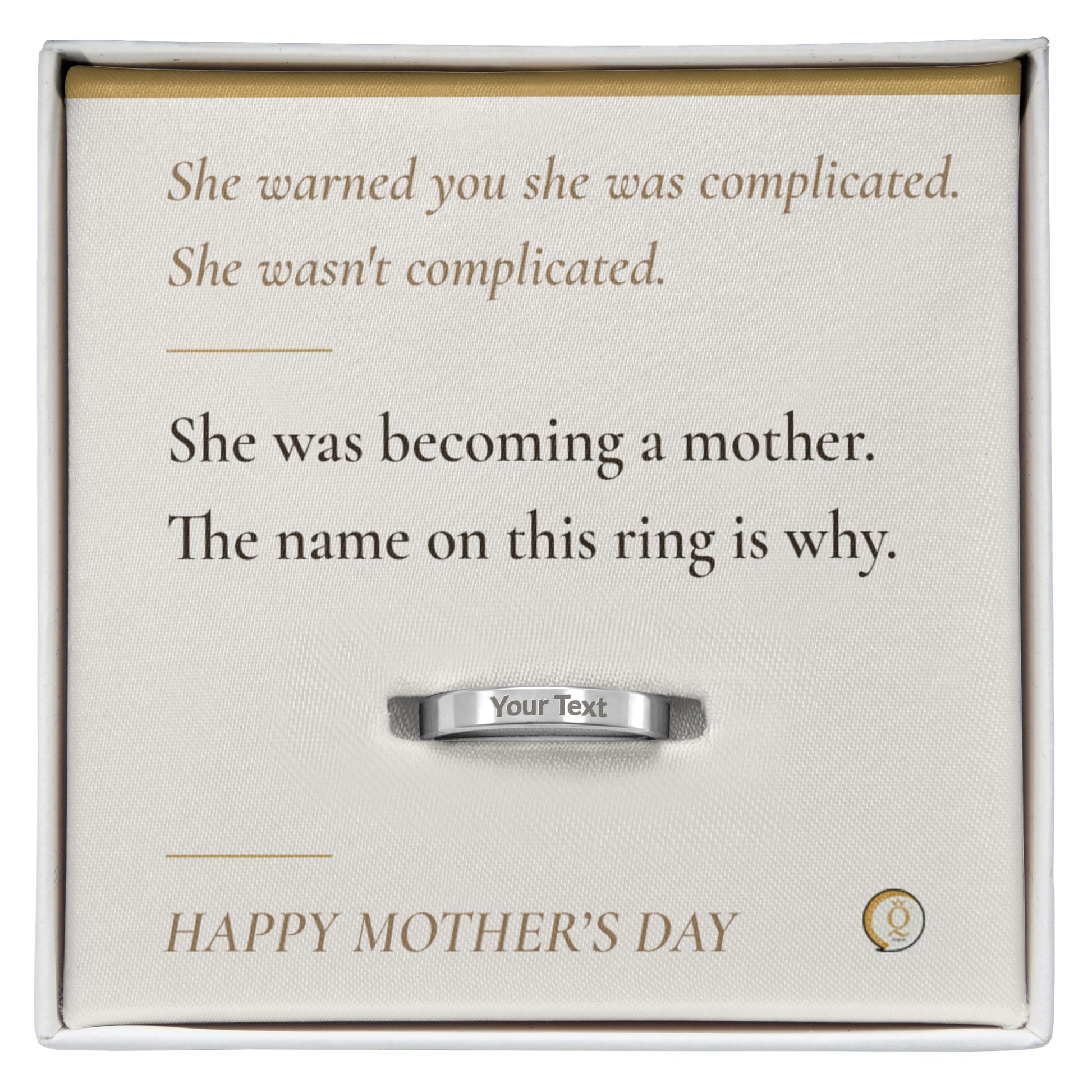 engraved baby name ring for new mom