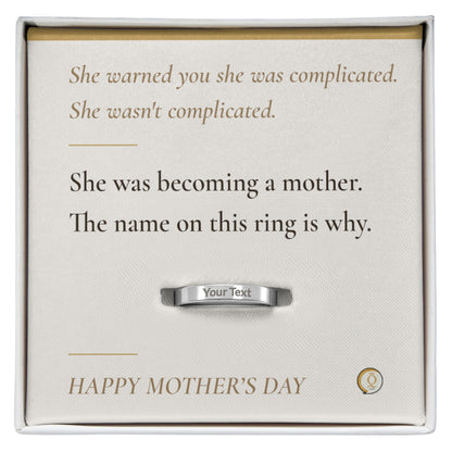 engraved baby name ring for new mom