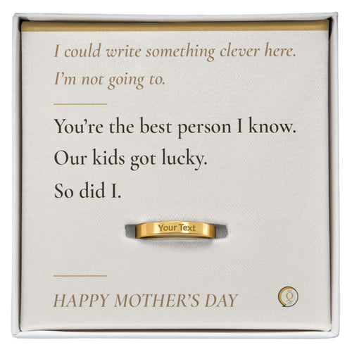 To My Wife — Engraved Ring with Message Card — Mother's Day Gift from Husband — The Best Person I Know