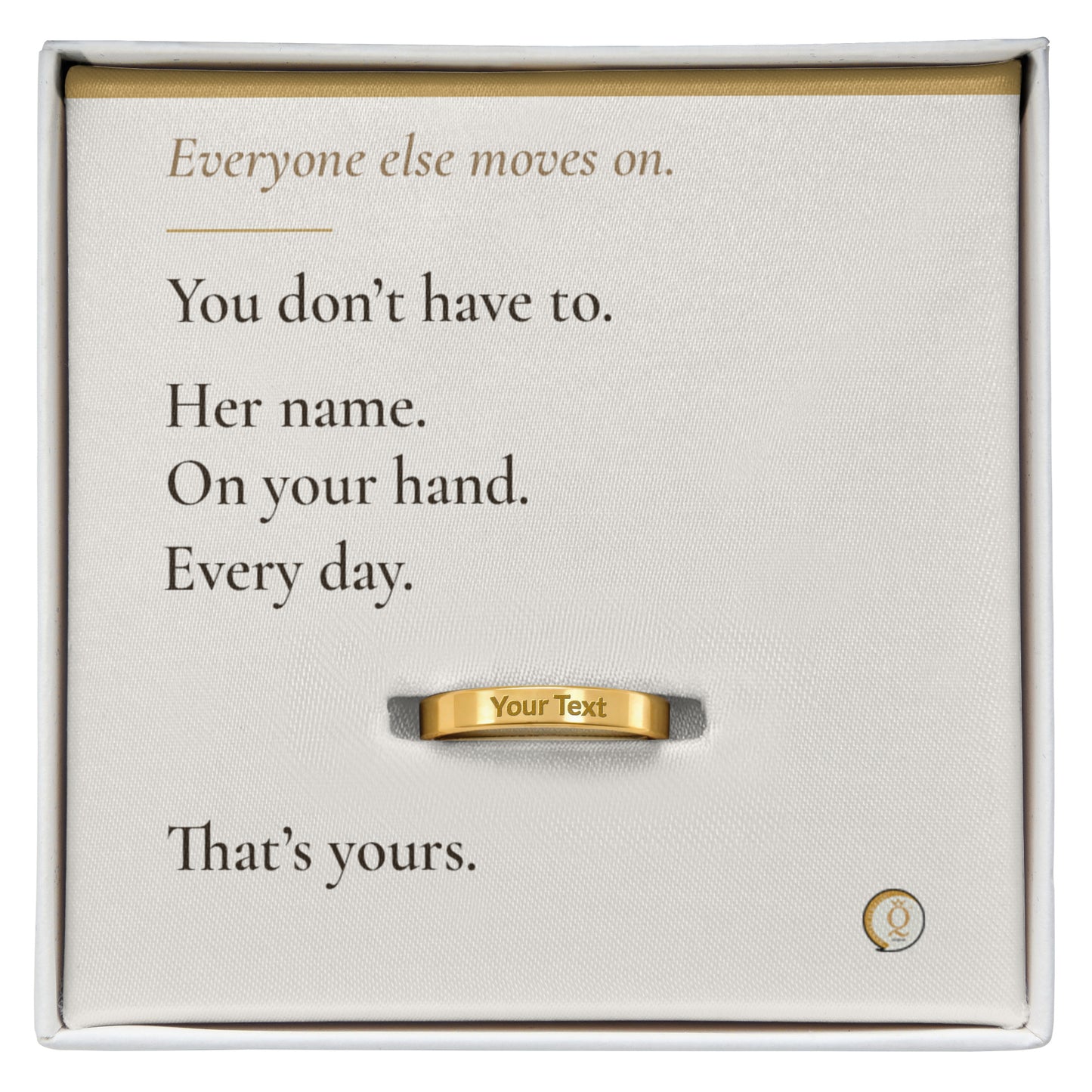 engraved dog memorial ring for grieving pet owner