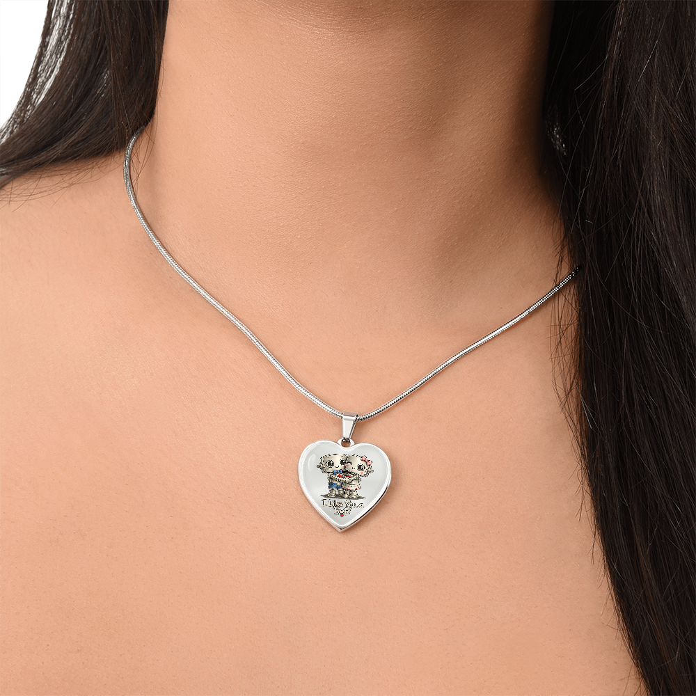 I Like You a Bot! Heart Necklace – Cute Robot Love Pendant for Valentine's Day, Young Love & Playful Moments