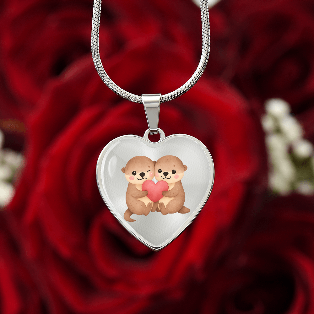 Otter Heart Necklace – Cute Couple Jewelry