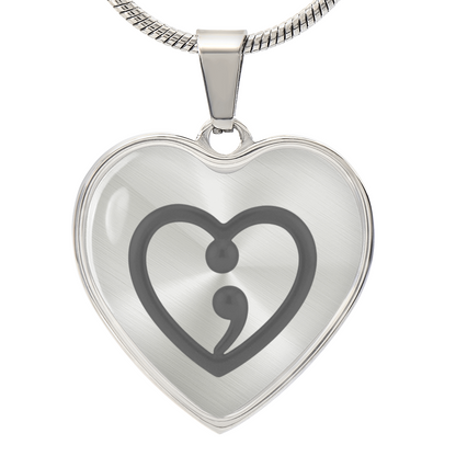 Luxury Graphic Heart Necklace – Inspirational Heart Jewelry | “Her Story Isn't Over Yet” Keepsake Gift