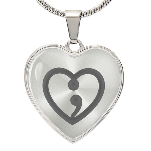 Luxury Graphic Heart Necklace – Inspirational Heart Jewelry | “Her Story Isn't Over Yet” Keepsake Gift