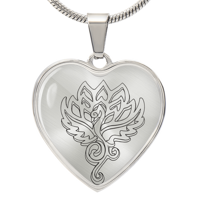 Phoenix Heart Necklace – Symbol of Strength, Healing & Renewal | Inspirational Keepsake Jewelry for Her