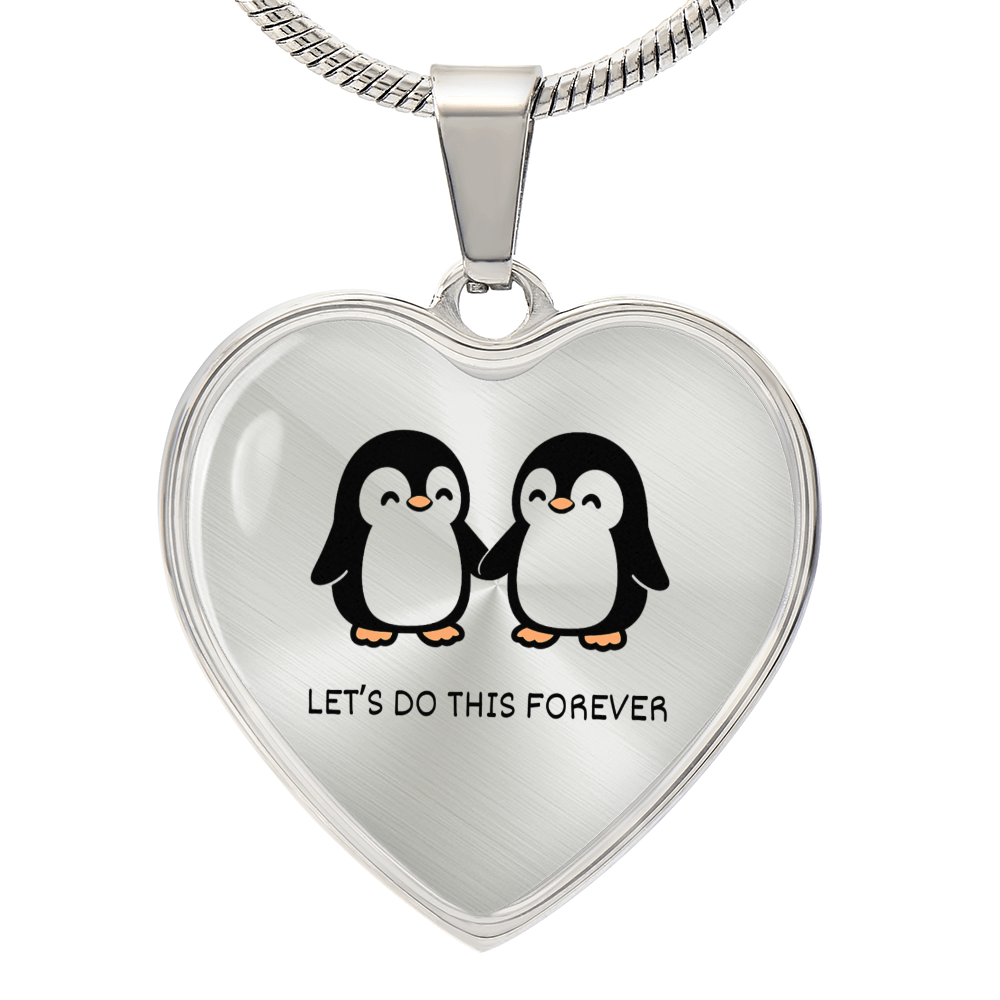 “Let's Do This Forever” Penguin Heart Necklace – A Symbol of Always Together