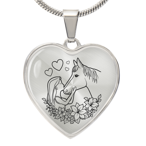 Girl and Horse Heart Necklace Meaningful Gift for Horse Lovers