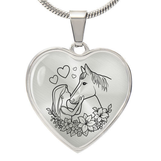 Girl & Horse Love Heart Necklace – A Timeless Symbol of Trust, Strength & Unbreakable Bonds