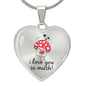 I Love You So Mush Heart Necklace – Cute Mushroom Love Pendant for Valentine's Day, Young Love & Sweet Everyday Moments