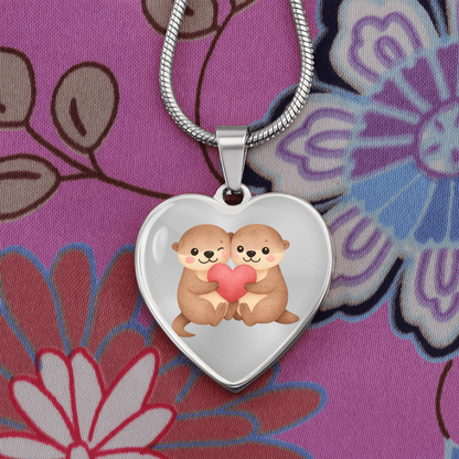 Otter Heart Necklace – Cute Couple Jewelry