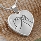 Pinky Promise Heart Necklace for Women – Valentine's Day Gift, Silver or 18K Gold Finish, Romantic Promise Jewelry with Optional Engraving, Adjustable 18–22” Chain