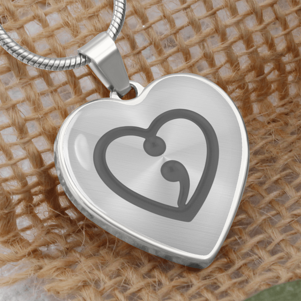 Luxury Graphic Heart Necklace – Inspirational Heart Jewelry | “Her Story Isn't Over Yet” Keepsake Gift