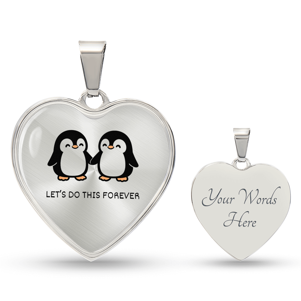 “Let's Do This Forever” Penguin Heart Necklace – A Symbol of Always Together