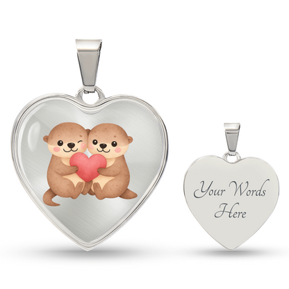 Otter Heart Necklace – Cute Couple Jewelry