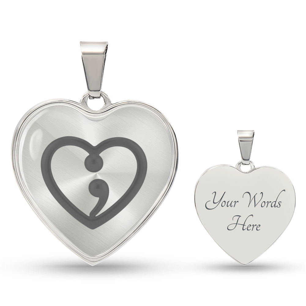 Luxury Graphic Heart Necklace – Inspirational Heart Jewelry | “Her Story Isn't Over Yet” Keepsake Gift