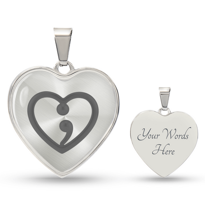 Luxury Graphic Heart Necklace – Inspirational Heart Jewelry | “Her Story Isn't Over Yet” Keepsake Gift