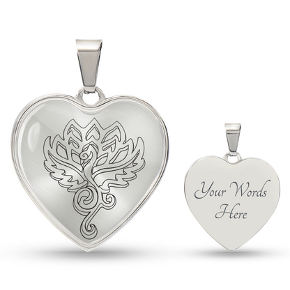 Phoenix Heart Necklace – Symbol of Strength, Healing & Renewal | Inspirational Keepsake Jewelry for Her