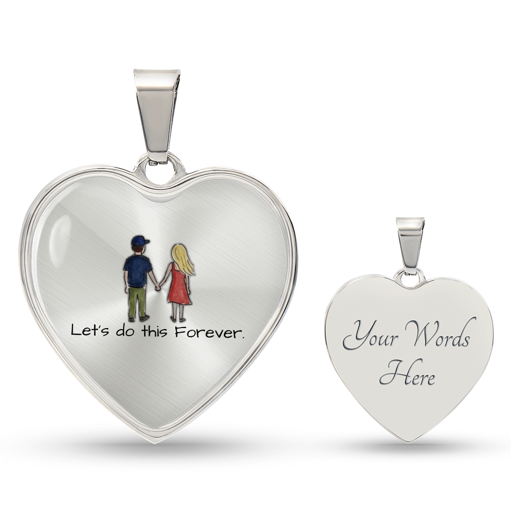 “Let's Do This Forever” Heart Necklace – Valentine's Day Romantic Keepsake Gift for Her
