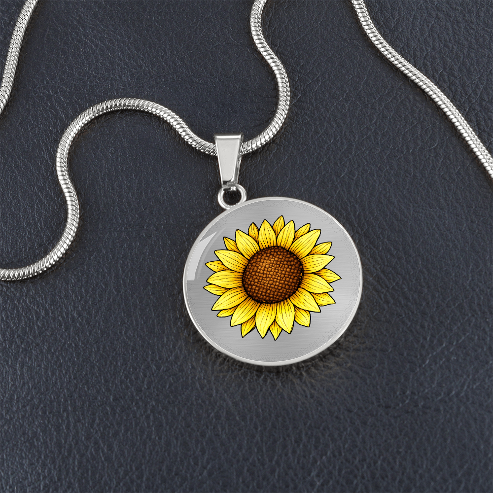 Sunflower Circle Necklace – A Symbol of Positivity, Strength & Everlasting Love