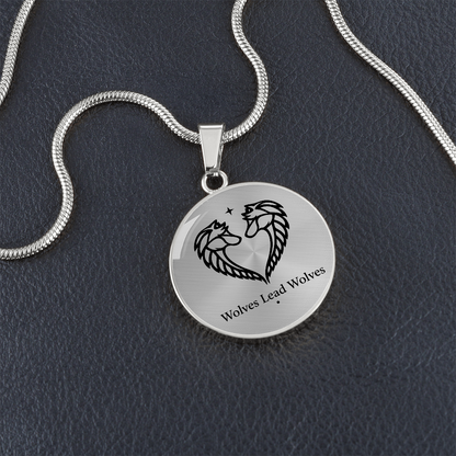 Wolves Lead Wolves Circle Necklace – Matching Wolf Pendant for Unbreakable Bonds & Trust