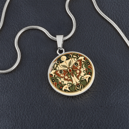 Moonlit Moth Necklace | Art Nouveau Celestial Pendant