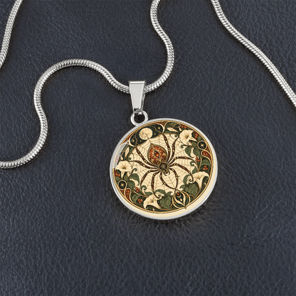 Moonlit Spider Necklace | Art Nouveau Celestial Pendant