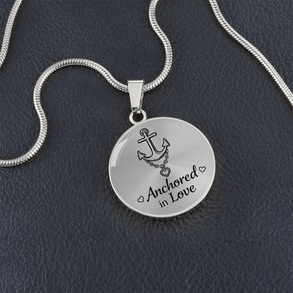 Refuse to Sink Circle Necklace – “Hope Anchors the Soul” Anchor & Heart Christian Pendant