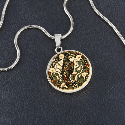 Moonlit Raven Necklace | Art Nouveau Celestial Pendant