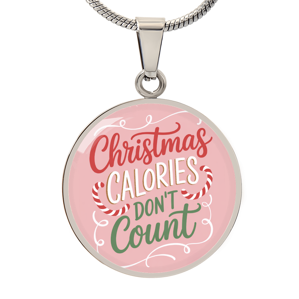Christmas Calories Don't Count – Luxury Graphic Circle Necklace