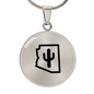Arizona Cactus Necklace – Minimalist Arizona State Pendant Gift for Desert & Southwest Lovers
