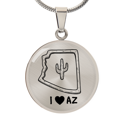 Arizona State Necklace – “I Will Never Desert You” Arizona Keepsake Pendant